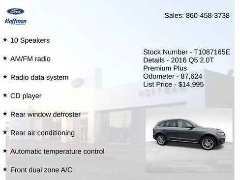 Used 2016 Audi Q5 2.0T Premium Plus AWD/4WD image 15