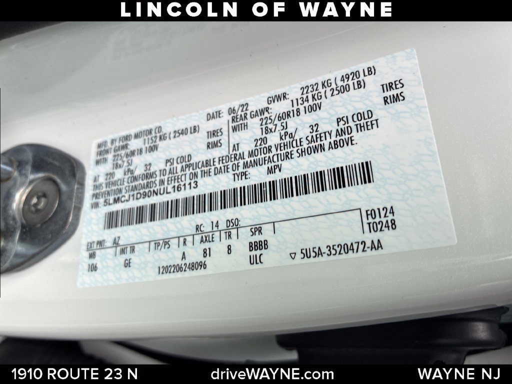 Certified 2022 Lincoln Corsair AWD w/ Equipment Group 101A image 29