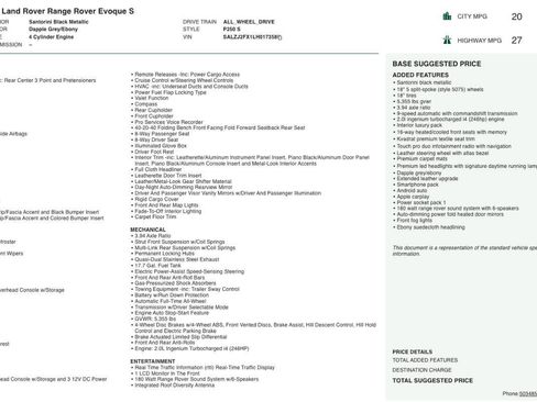 Used 2020 Land Rover Range Rover Evoque S image 7