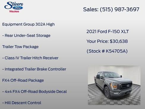 Used 2021 Ford F150 XLT w/ Equipment Group 302A High image 12