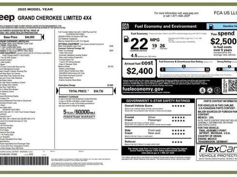 Certified 2025 Jeep Grand Cherokee Limited w/ Trailer Tow Package AWD/4WD image 4