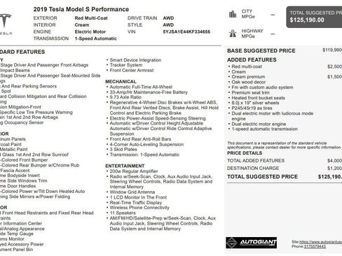 Used 2019 Tesla Model S Performance AWD/4WD image 3