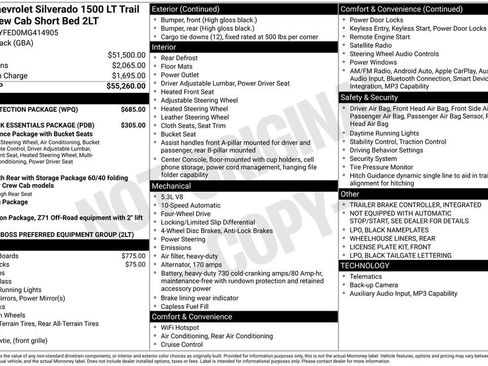 Used 2021 Chevrolet Silverado 1500 LT Trail Boss w/ Bed Protection Package AWD/4WD image 47