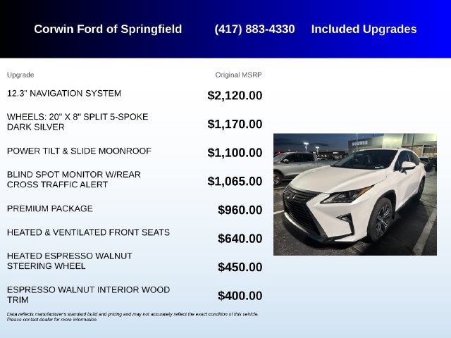 Used 2017 Lexus RX 350 FWD w/ Premium Package image 5