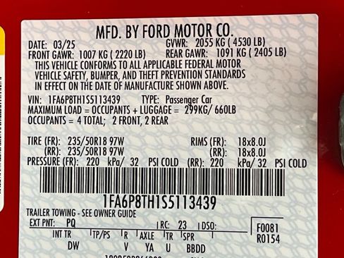 Used 2025 Ford Mustang Coupe RWD image 62