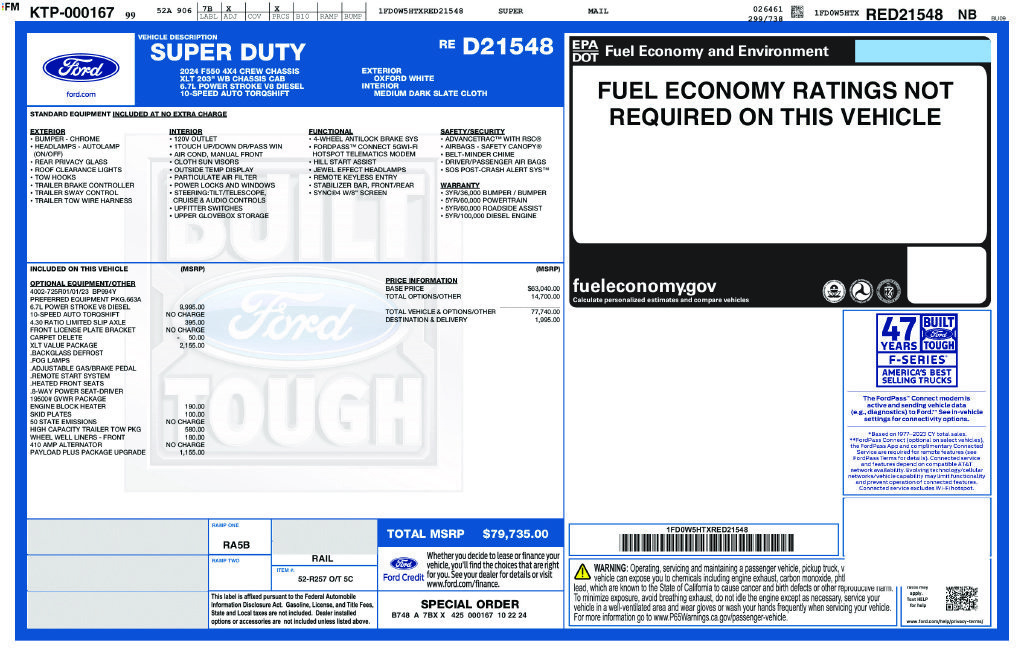 Used 2024 Ford F550 4x4 Crew Cab Super Duty w/ XLT Value Package image 33