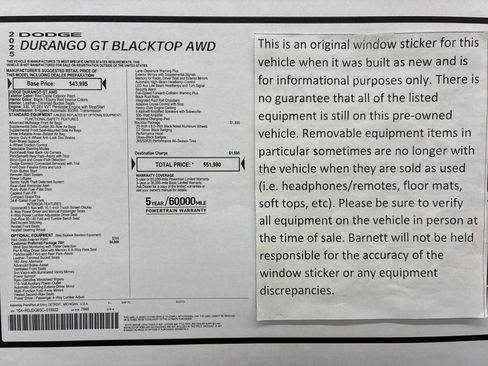 Certified 2025 Dodge Durango GT AWD/4WD image 2