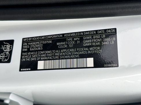 New 2026 Volvo XC90 B6 Plus w/ Protection Package AWD/4WD image 25