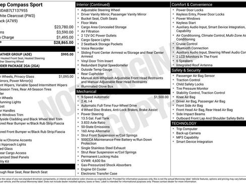 Used 2020 Jeep Compass Sport w/ Cold Weather Group AWD/4WD image 7