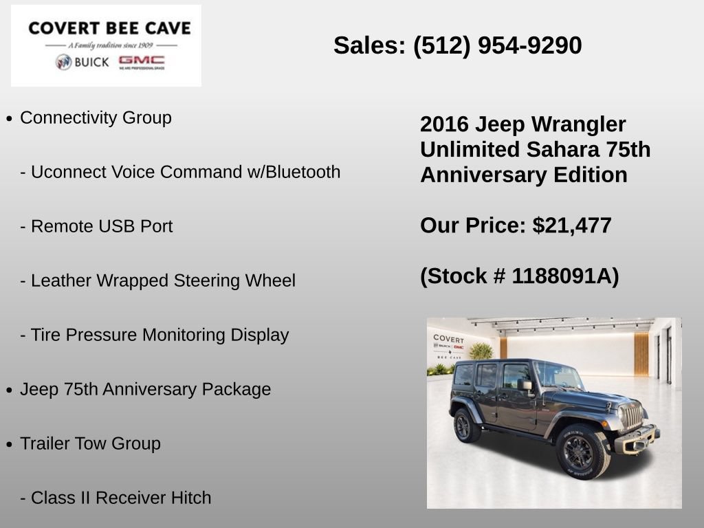 Used 2016 Jeep Wrangler Unlimited Sahara AWD/4WD image 21