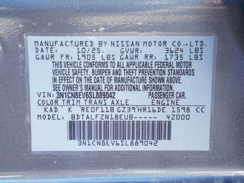 New 2025 Nissan Versa SV w/ Trunk Package image 25