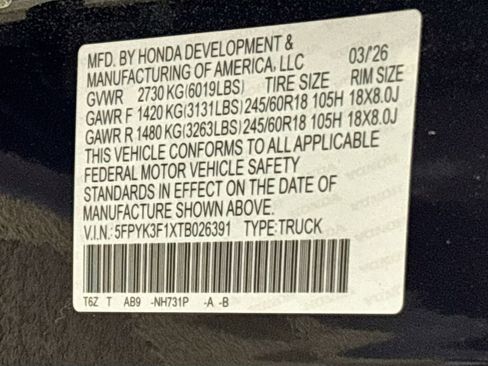 New 2026 Honda Ridgeline Sport image 24