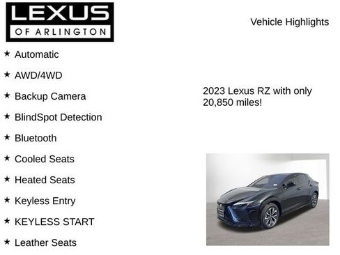 Certified 2023 Lexus RZ 450e Premium w/ Technology Package image 7