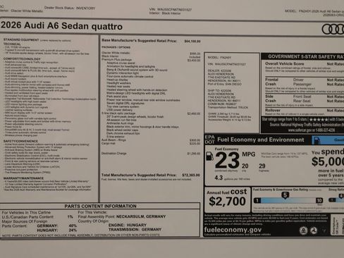New 2026 Audi A6 Premium Plus AWD/4WD image 31