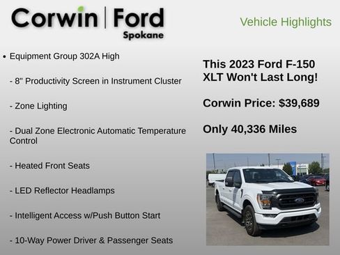 Used 2023 Ford F150 XLT w/ Equipment Group 302A High AWD/4WD image 11