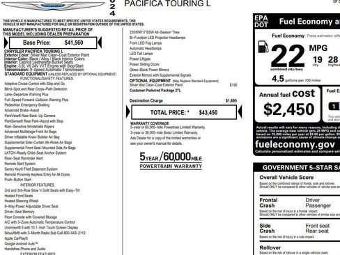 Used 2024 Chrysler Pacifica Touring-L FWD image 2
