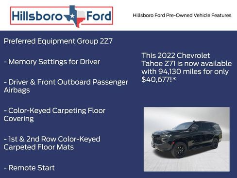 Used 2022 Chevrolet Tahoe Z71 w/ Luxury Package AWD/4WD image 3