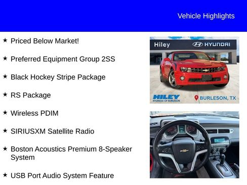 Used 2012 Chevrolet Camaro SS w/ RS Package image 9