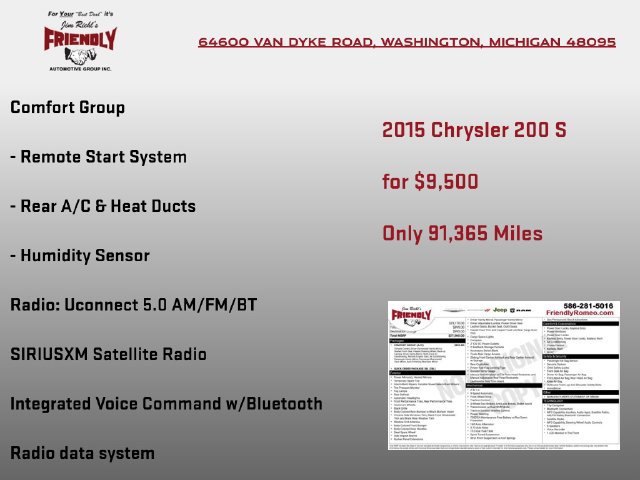 Used 2015 Chrysler 200 S w/ Comfort Group FWD image 4
