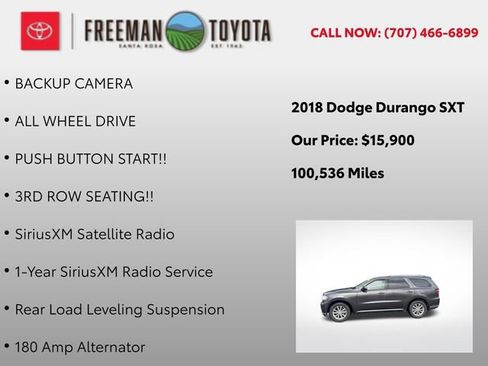 Used 2018 Dodge Durango SXT w/ Quick Order Package 2BB image 11