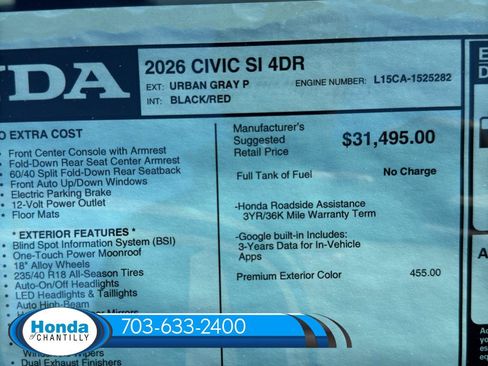 New 2026 Honda Civic Si image 33