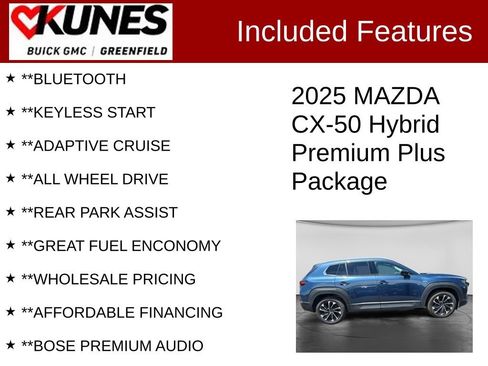 Used 2025 MAZDA CX-50 2.5 Hybrid w/ Premium Plus Pkg AWD/4WD image 3