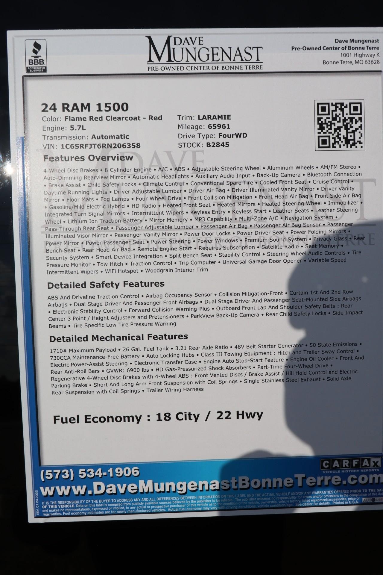 Used 2024 RAM 1500 Laramie AWD/4WD image 27