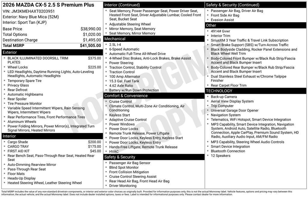 New 2026 MAZDA CX-5 2.5 S w/ Premium Plus Package AWD/4WD image 24