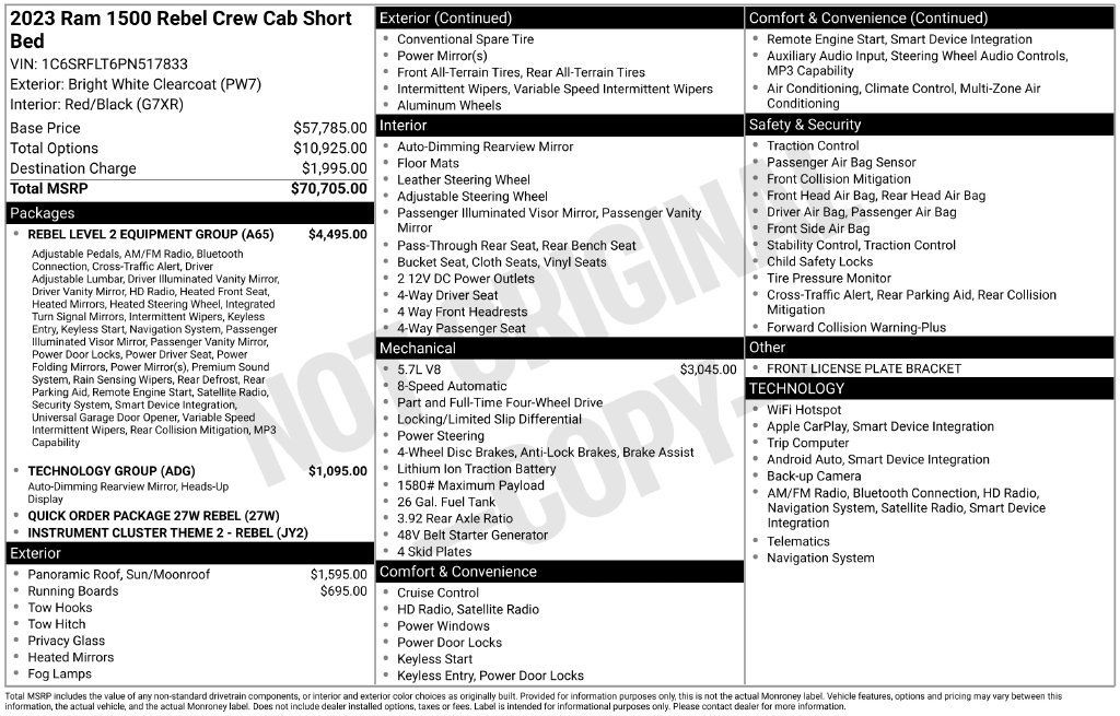 Used 2023 RAM 1500 Rebel w/ Rebel Level 2 Equipment Group AWD/4WD image 37