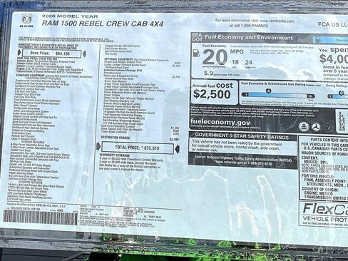 New 2026 RAM 1500 Rebel w/ Rebel Level 2 Equipment Group image 37