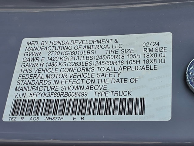 Certified 2024 Honda Ridgeline Black Edition image 33