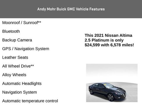 Used 2021 Nissan Altima 2.5 Platinum AWD/4WD image 4