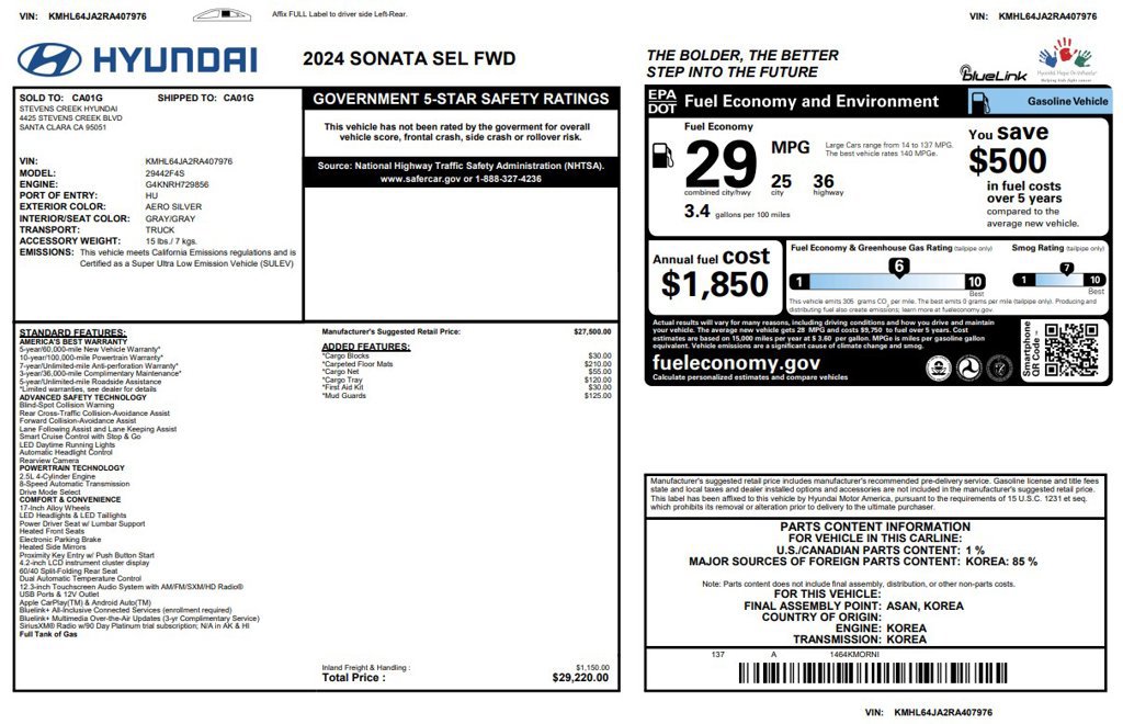 Used 2024 Hyundai Sonata SEL FWD image 3