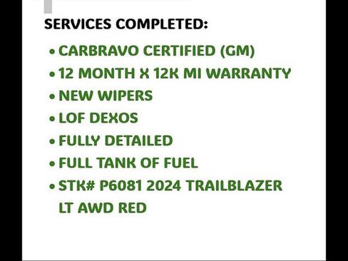 Certified 2024 Chevrolet TrailBlazer LT w/ Driver Confidence Package AWD/4WD image 38