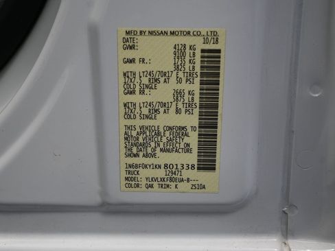 Used 2019 Nissan NV 2500 SV RWD image 43