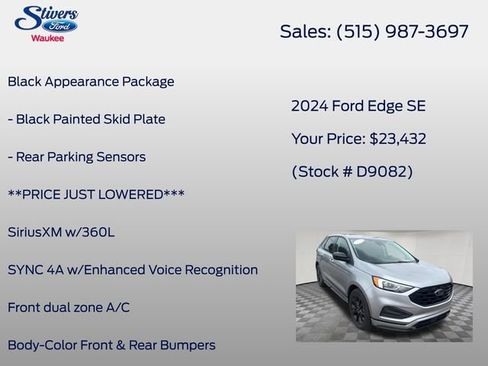 Used 2024 Ford Edge SE w/ Black Appearance Package AWD/4WD image 16