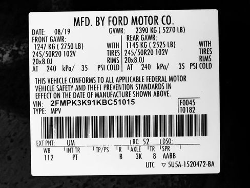 Used 2019 Ford Edge Titanium w/ Equipment Group 301A FWD image 76