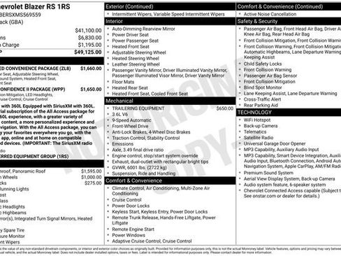 Used 2021 Chevrolet Blazer RS w/ Enhanced Convenience Package FWD image 8