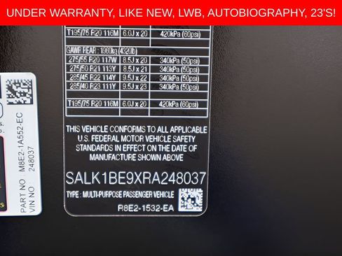 Used 2024 Land Rover Range Rover Long Wheelbase Autobiography image 30