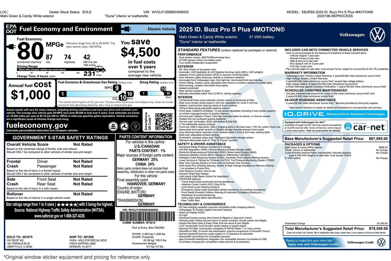 Used 2025 Volkswagen ID. Buzz Pro S Plus AWD/4WD image 2