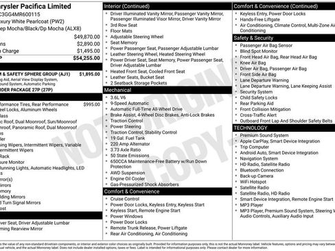 Used 2021 Chrysler Pacifica Limited w/ Premium & Safety Sphere Group AWD/4WD image 7