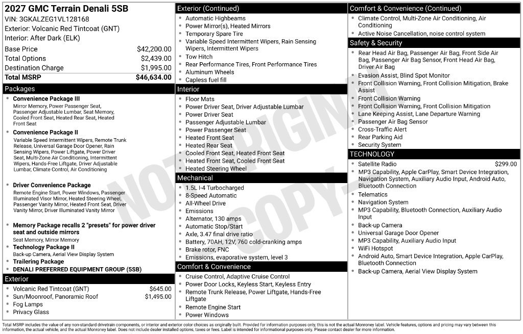New 2027 GMC Terrain Denali AWD/4WD image 36