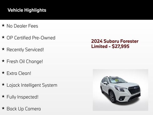 Used 2024 Subaru Forester Limited w/ Convenience Package AWD/4WD image 3