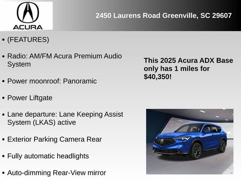 New 2025 Acura ADX A-Spec image 2