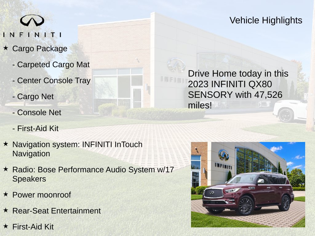 Used 2023 INFINITI QX80 Sensory w/ Cargo Package AWD/4WD image 9