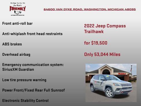 Used 2022 Jeep Compass Trailhawk w/ Sun and Sound Group AWD/4WD image 20