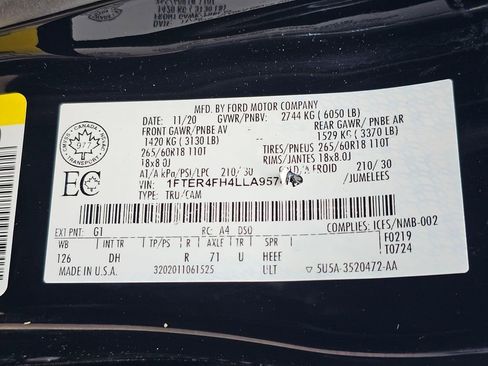 Used 2020 Ford Ranger Lariat w/ Equipment Group 501A Mid image 30