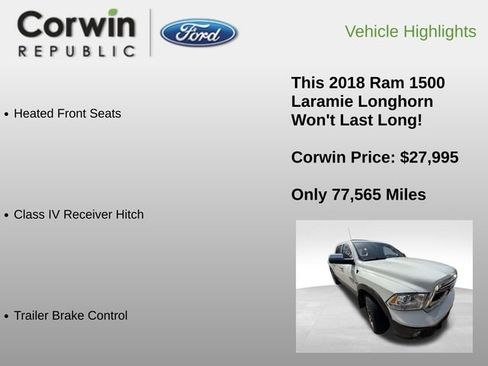 Used 2018 RAM 1500 Laramie Longhorn w/ Longhorn Southfork Package image 18