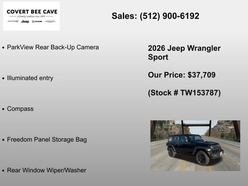 New 2026 Jeep Wrangler Sport AWD/4WD image 12