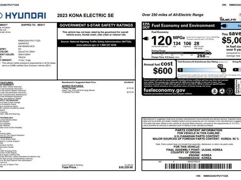 Used 2023 Hyundai Kona SE w/ Cargo Package FWD image 3